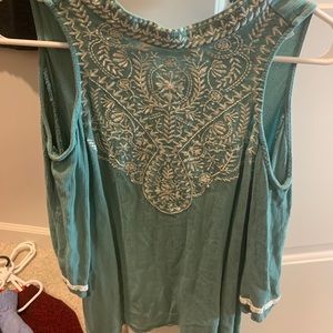 Target cold shoulder teal blouse